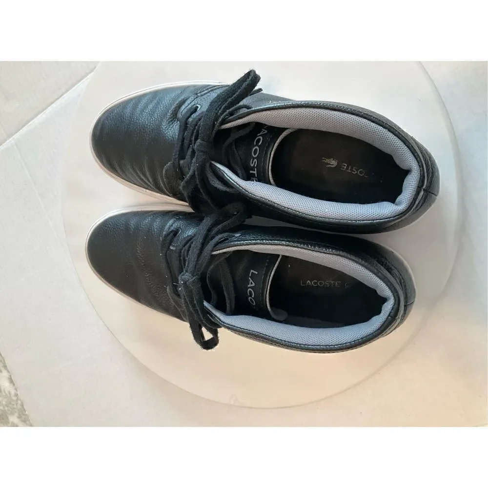 Lacoste Asparta High Top. Pebbled black leather, black. Men’s 10. Izod Alligator